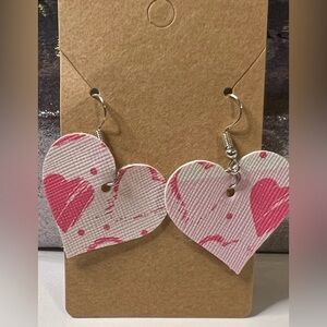 Handcrafted Heart-Shaped Pink Earrings